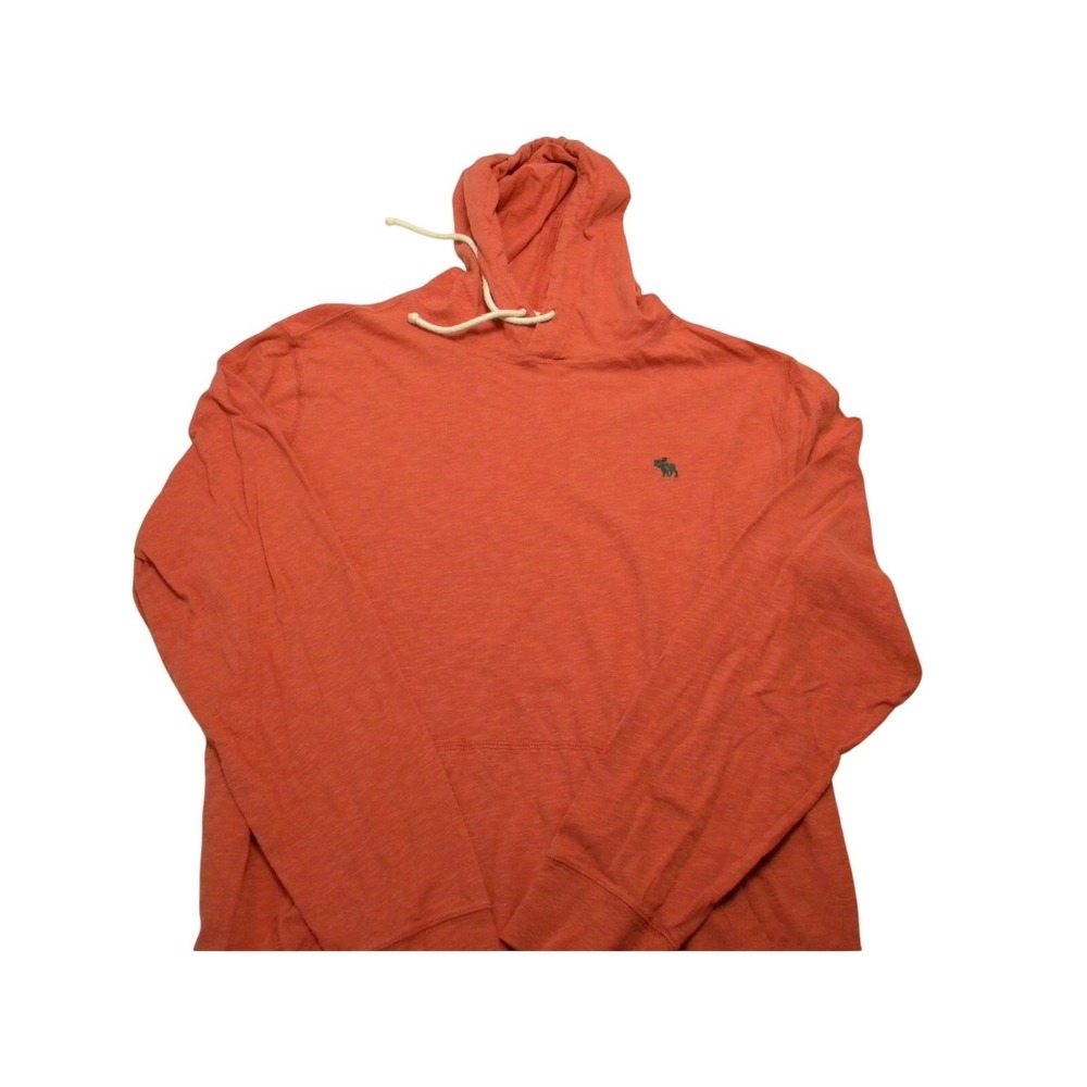 Abercrombie & Fitch Men's Hoodie Pink Red‎ Hooded Drawstring Shirt Cotton Large